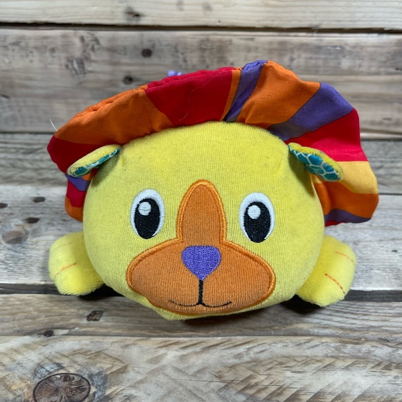 Infantino Lion Plush 2017 Rainbow Striped 8” Talks Music Sensory Stuffed Animal - Picture 2 of 12